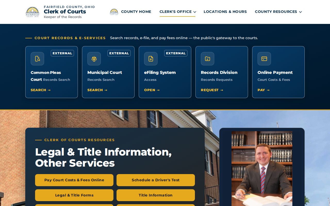 Fairfield County court docket Clerk of Courts gateway