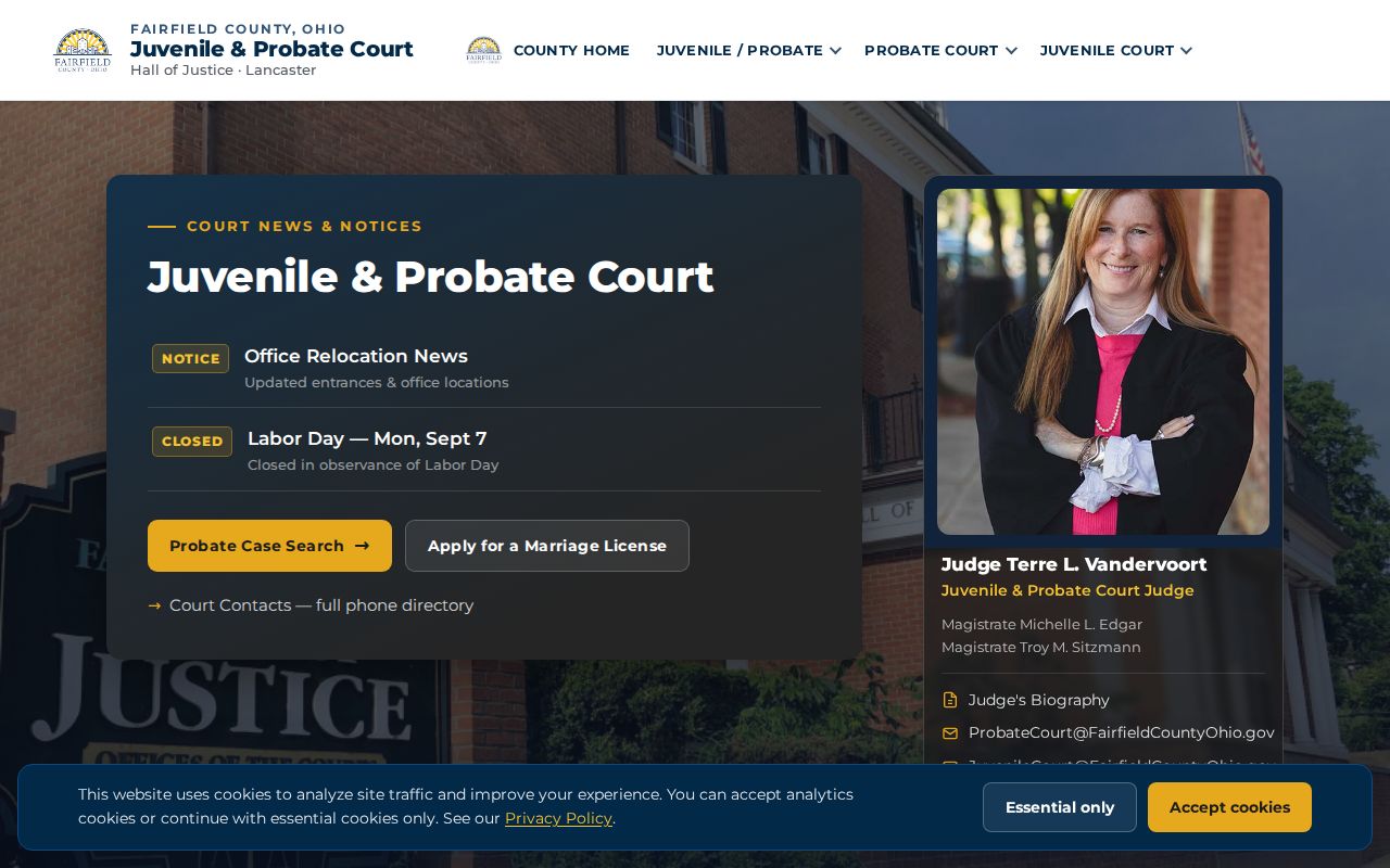 Fairfield County court docket Probate and Juvenile Court portal