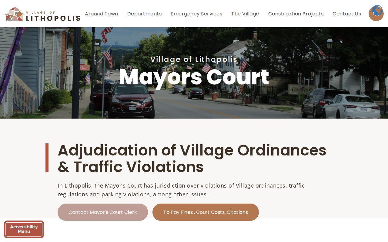 Lithopolis Mayor's Court official page with Village court dates and clerk information